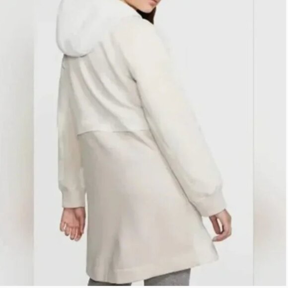 Nike Girls Hooded Jacket Beige Long Windbreaker Full Zip Youth Small S - Picture 3 of 16